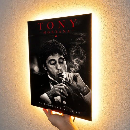 Cuadro Retroiluminado Scarface 🖤⚡
