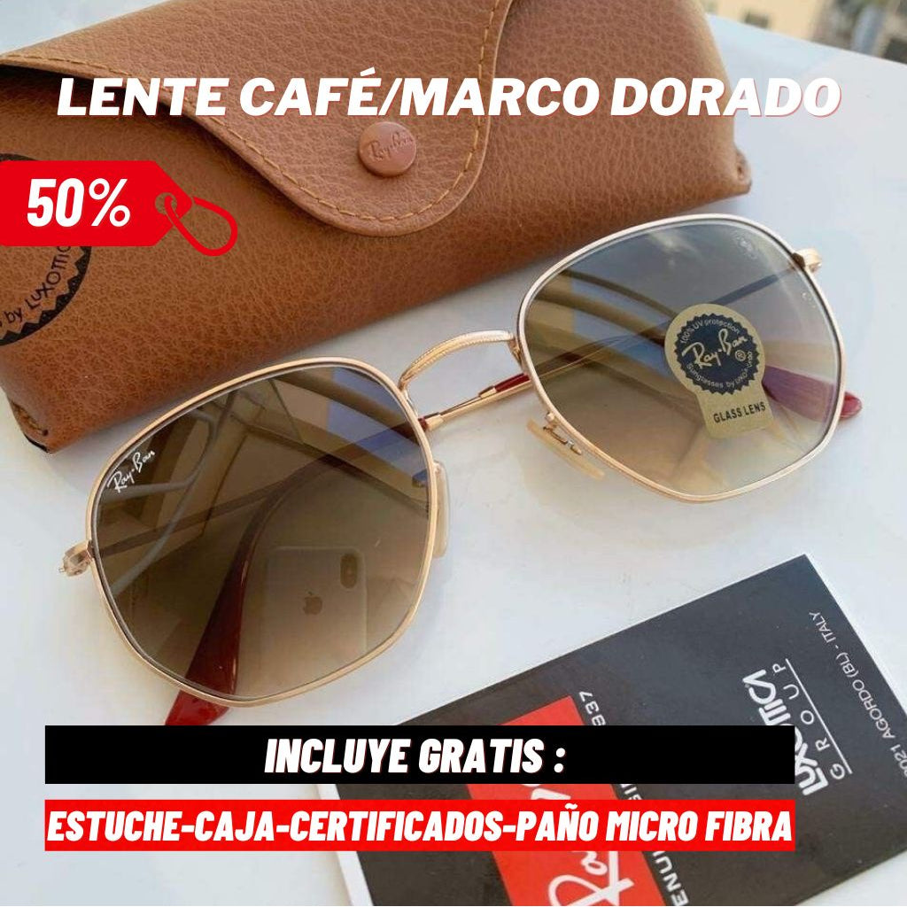 Gafas de sol lente hexagonal