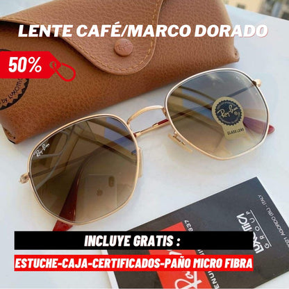 Gafas de sol lente hexagonal